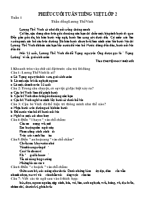 Một số đề luyện thi học kỳ I môn Tiếng Việt Lớp 2